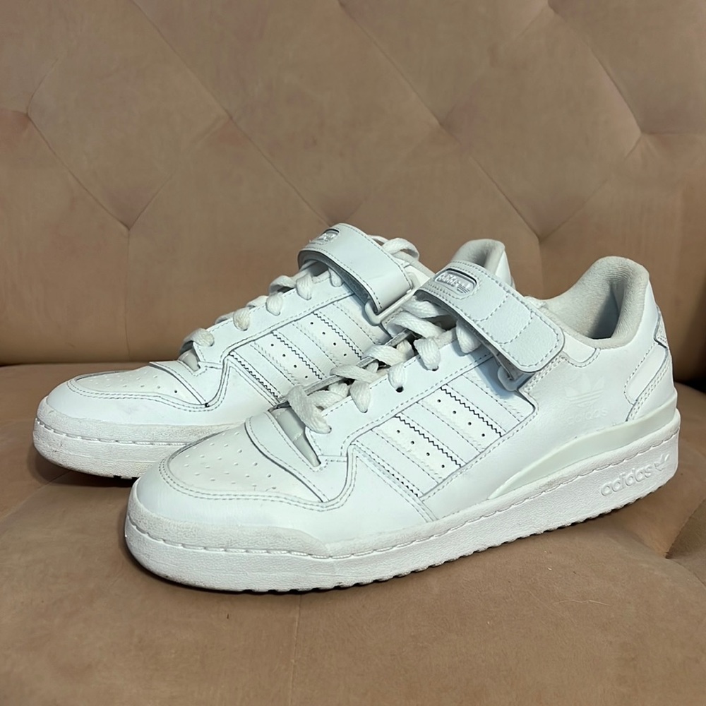 White adidas with velcro strap